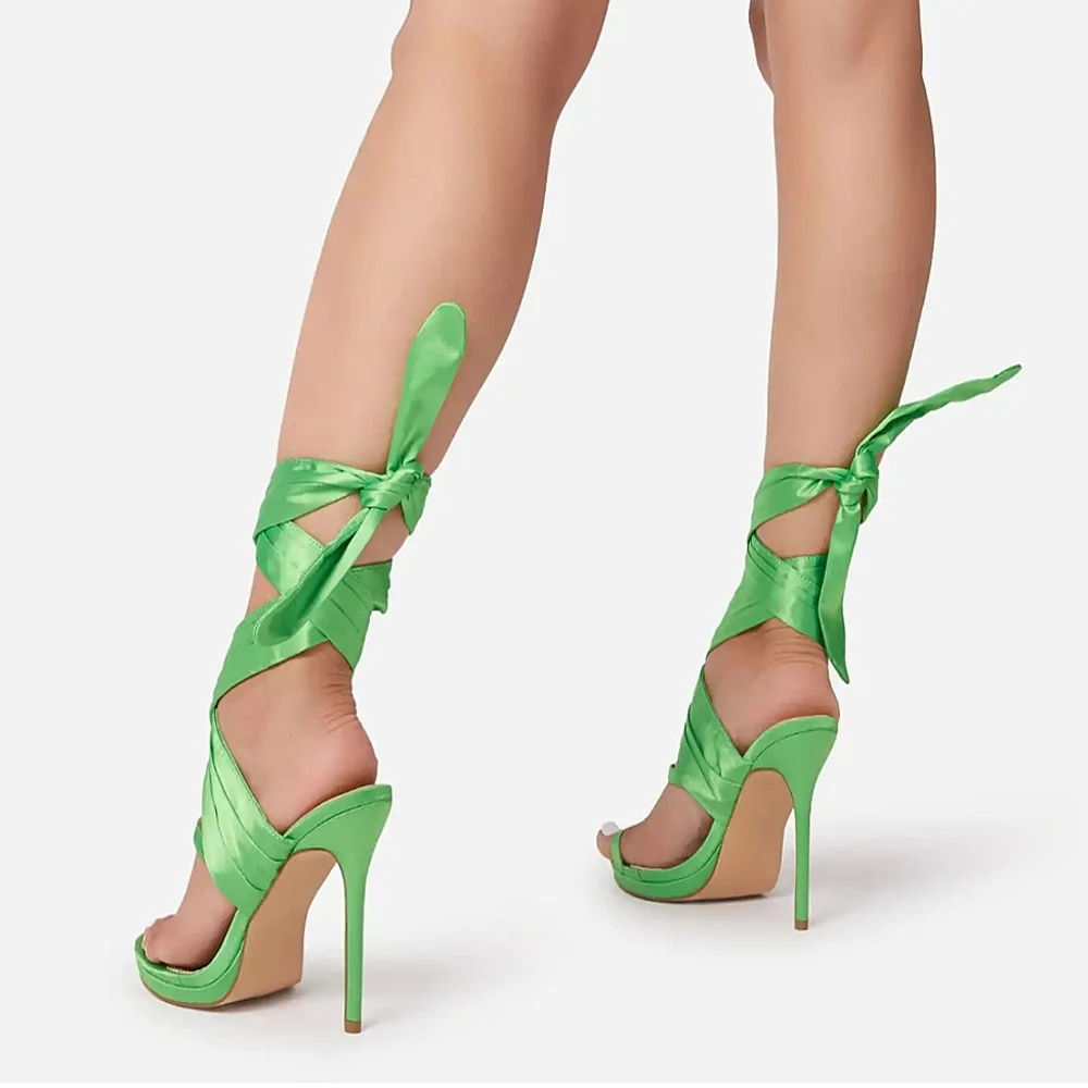 💎Green Lace-Up Heels💎 - Picture 3 of 5